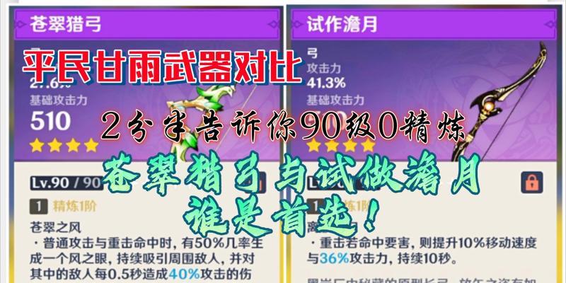 原神苍翠猎弓适合哪些角色（探索原神世界的必备武器之一）